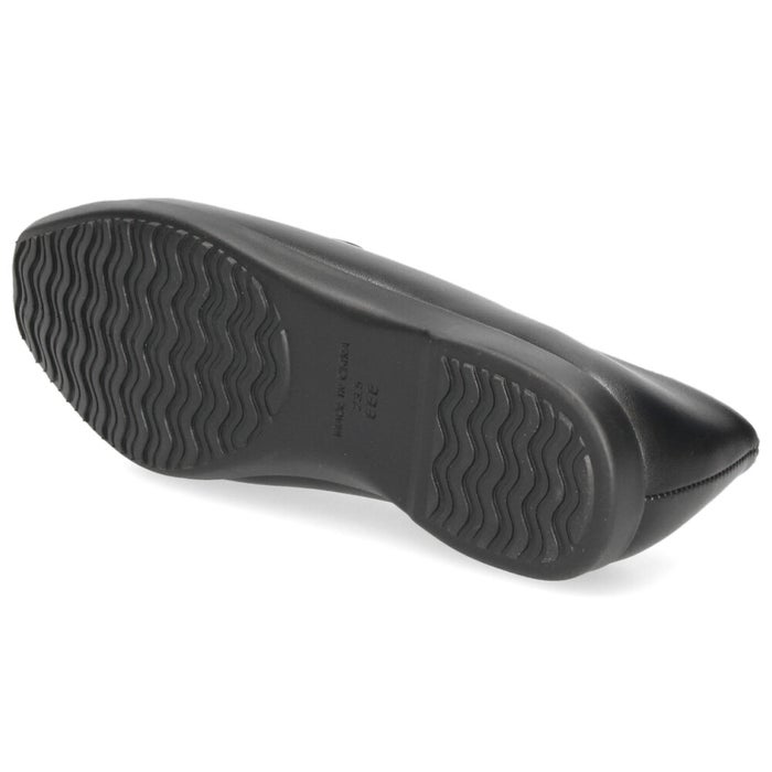 レディース パンプス ビット付き フラットパンプス 靴 柔らか 軽量 屈曲性 ゆったり 3E ブラック アイボリー オーク ふかふかクッション Parade パレード 51116