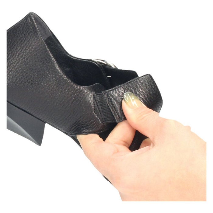 ラボキゴシ ワークス レディース パンプス 本革 ブラック 黒 ローヒール スクエアトゥ 2WEY 柔らかい 靴 RABOKIGOSHI works 12854 日本製