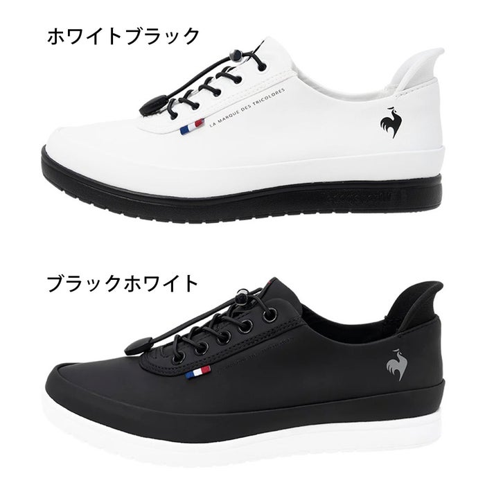 ルコックスポルティフ スニーカー レディース 防水 晴雨兼用 ハンズフリー さっと履ける 軽量 消臭 le coq sportif LCS アルマ レイン SI LU5SRS26LZ NEXTEP 白 黒 ホワイト ブラック