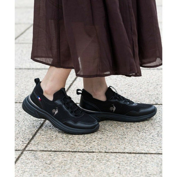 ルコック スポルティフ レディース スニーカー 3E ワイド 軽量 消臭機能 撥水 幅広 LCS ロレーヌ 12 靴 le coq sportif LCS LORRAINE 12 ブラック ホワイト きれいめ