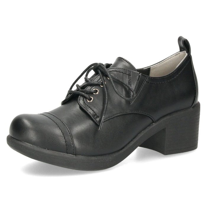 byあしながおじさん レースアップシューズ レディース 8980437 靴 厚底 ヒール レースアップ ラウンドトゥ 歩きやすい 痛くない ゆったり 黒 ブラック