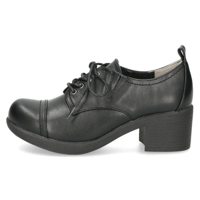 byあしながおじさん レースアップシューズ レディース 8980437 靴 厚底 ヒール レースアップ ラウンドトゥ 歩きやすい 痛くない ゆったり 黒 ブラック