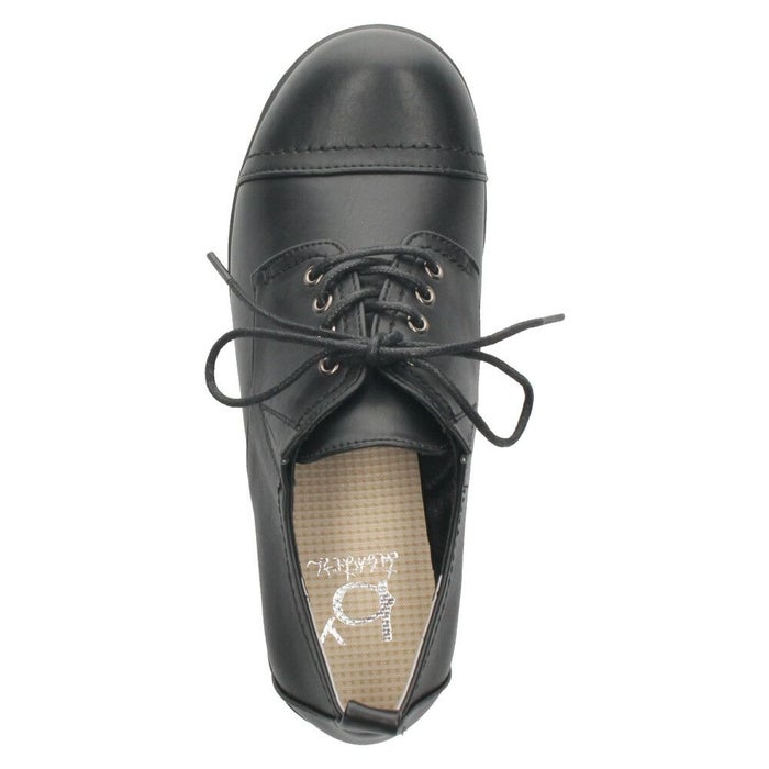 byあしながおじさん レースアップシューズ レディース 8980437 靴 厚底 ヒール レースアップ ラウンドトゥ 歩きやすい 痛くない ゆったり 黒 ブラック