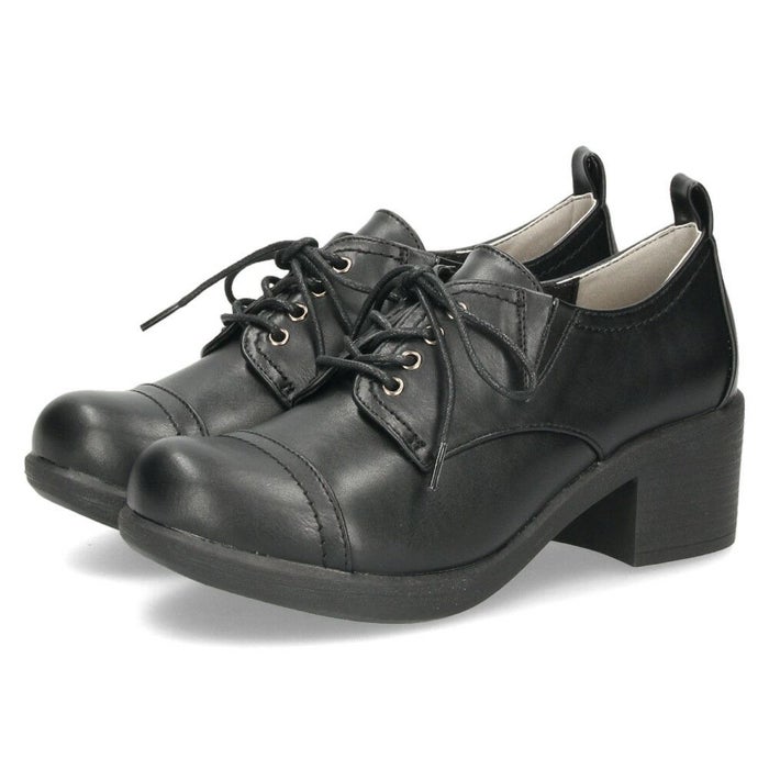 byあしながおじさん レースアップシューズ レディース 8980437 靴 厚底 ヒール レースアップ ラウンドトゥ 歩きやすい 痛くない ゆったり 黒 ブラック