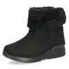 ブーツ レディース 歩きやすい 防水 防寒 防滑 冬 軽量 ミドル丈 ブーツ ボア 黒 スエード 幅広 4E ゆったり 靴 ALUFORT アルフォート 93951