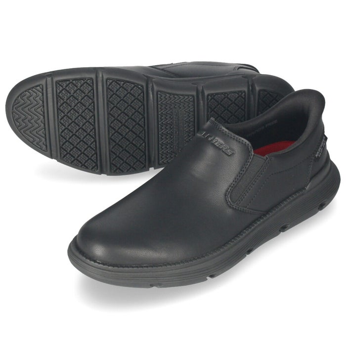 スケッチャーズ スリップインズ メンズ ガルザ スニーカー ビジネスシューズ カジュアル スリッポン ワーク スリップレジスタント SKECHERS Slip-ins 200315 ブラック 黒 軽量 走れる 仕事 本革 Parade限定商品
