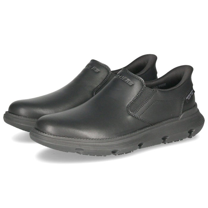 スケッチャーズ スリップインズ メンズ ガルザ スニーカー ビジネスシューズ カジュアル スリッポン ワーク スリップレジスタント SKECHERS Slip-ins 200315 ブラック 黒 軽量 走れる 仕事 本革 Parade限定商品