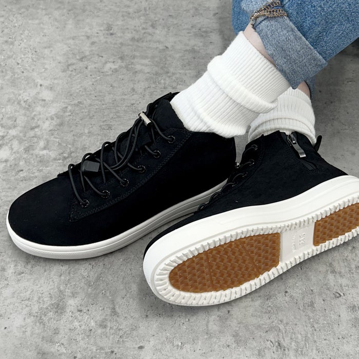 防水スニーカー レディース ミッドカット 防滑 軽量 晴雨兼用 ゴム紐 サイドジップ レインシューズ レインスニーカー Parade 51712