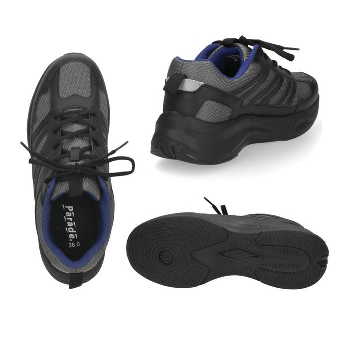 スニーカー メンズ 紐 靴 撥水加工 4E 幅広 ローカット 軽量 通勤 通学 ウォーキング ブラック ホワイト Parade パレード 58303