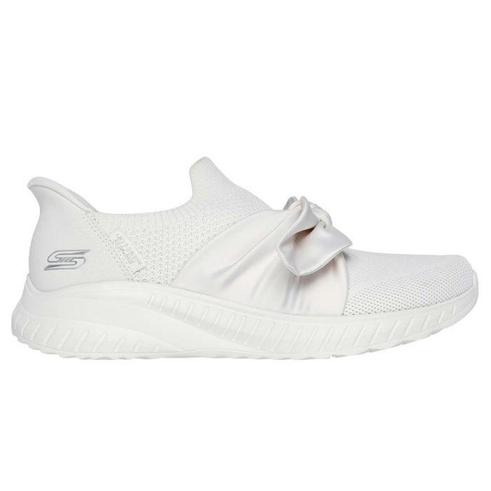 スケッチャーズ スリップインズ レディース スリッポン スニーカー ブラック 黒 オフホワイト ボブス スポート スクワッド カオス インスパイア アウェイ ノーマル幅 リボン SKECHERS 117630 Parade限定商品