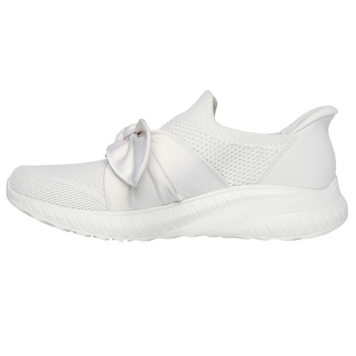 スケッチャーズ スリップインズ レディース スリッポン スニーカー ブラック 黒 オフホワイト ボブス スポート スクワッド カオス インスパイア アウェイ ノーマル幅 リボン SKECHERS 117630 Parade限定商品