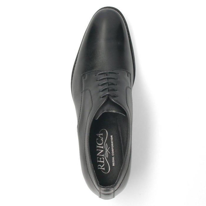 RENICA ヒールアップシューズ シークレットシューズ 7cm ヒール ビジネスシューズ メンズ 本革 幅広 3E プレーントゥ ストレートチップ レニカ 1628 1629 ブラック