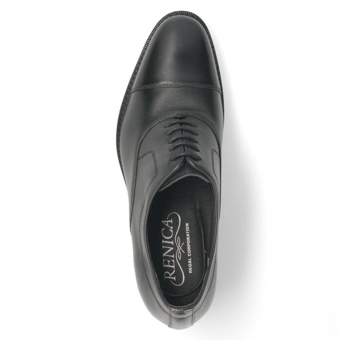 RENICA ヒールアップシューズ シークレットシューズ 7cm ヒール ビジネスシューズ メンズ 本革 幅広 3E プレーントゥ ストレートチップ レニカ 1628 1629 ブラック
