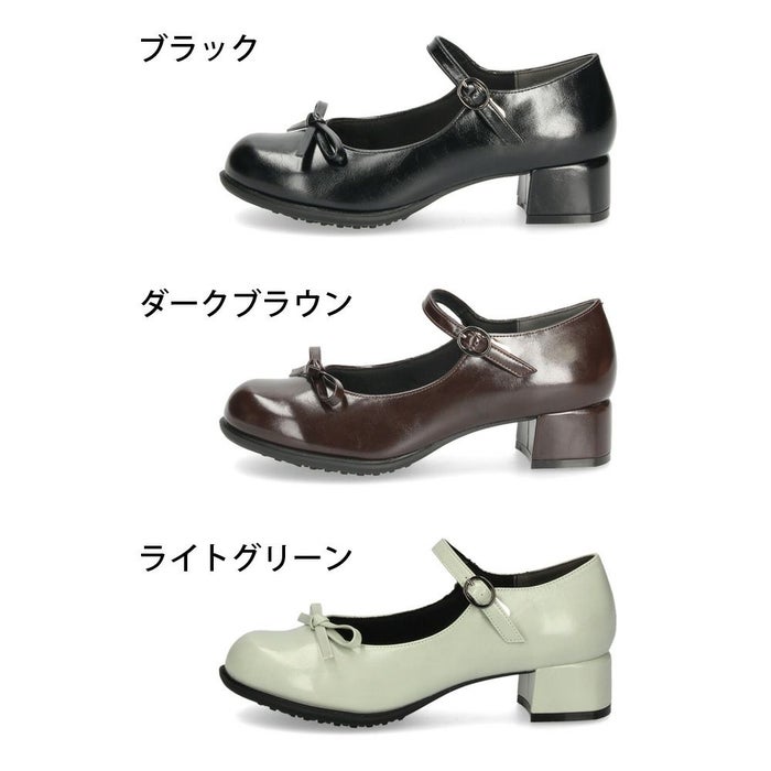 byあしながおじさん おでこ バレエパンプス レディース パンプス メリージェーン 4cm ヒール ストラップ かわいい 歩きやすい 痛くない 8710625