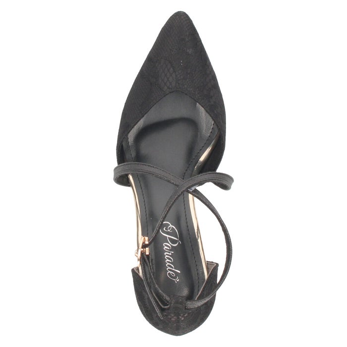 パンプス 結婚式 オケージョン ストラップ ハイヒール 7cmヒール レース ラメ ポインテッドトゥ お呼ばれ 二次会 パーティ 61118 Parade