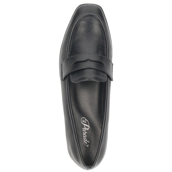 レディース パンプス ローファー フラットパンプス 靴 柔らか 軽量 屈曲性 ゆったり 3E ブラック オーク ふかふかクッション Parade パレード 51117