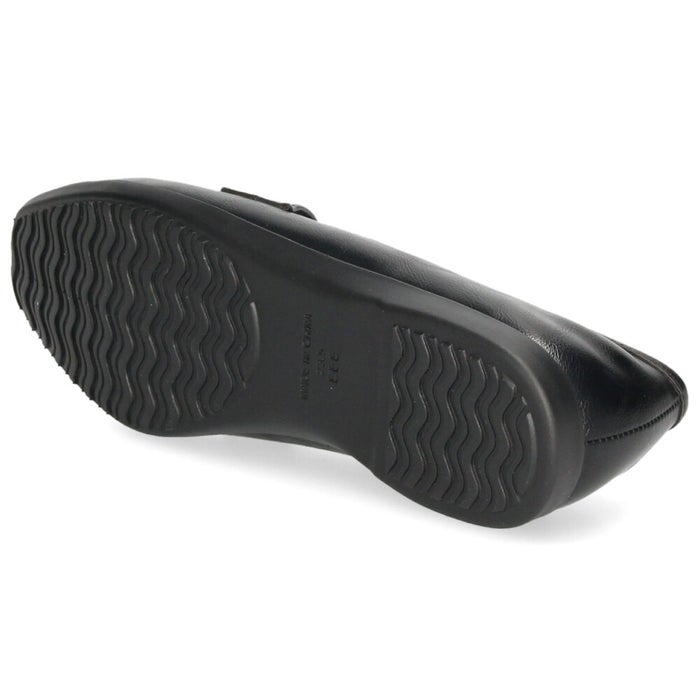 レディース パンプス ローファー フラットパンプス 靴 柔らか 軽量 屈曲性 ゆったり 3E ブラック オーク ふかふかクッション Parade パレード 51117