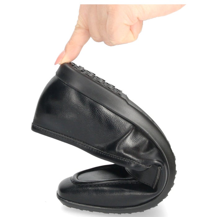 レディース パンプス ローファー フラットパンプス 靴 柔らか 軽量 屈曲性 ゆったり 3E ブラック オーク ふかふかクッション Parade パレード 51117