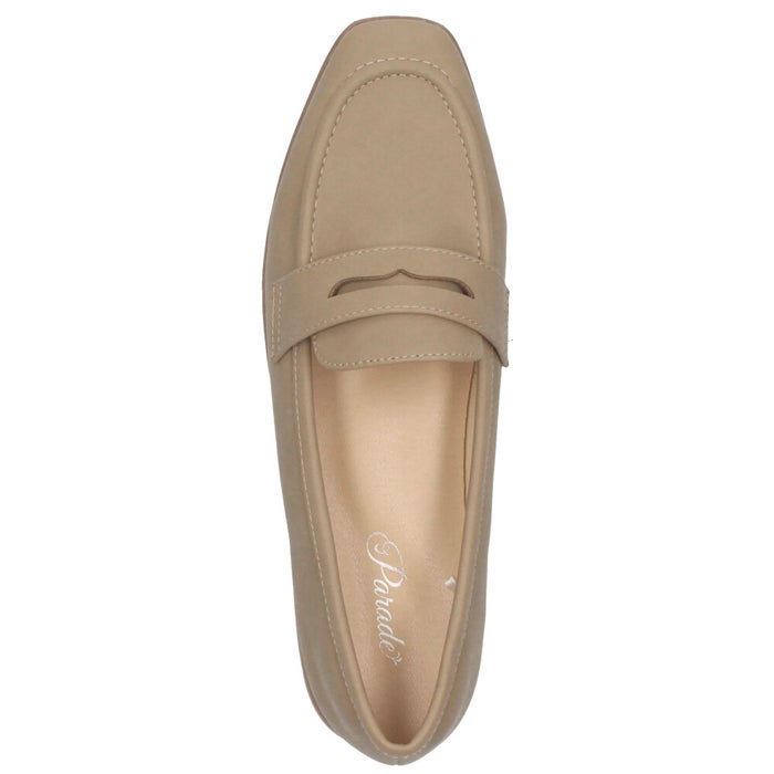 レディース パンプス ローファー フラットパンプス 靴 柔らか 軽量 屈曲性 ゆったり 3E ブラック オーク ふかふかクッション Parade パレード 51117