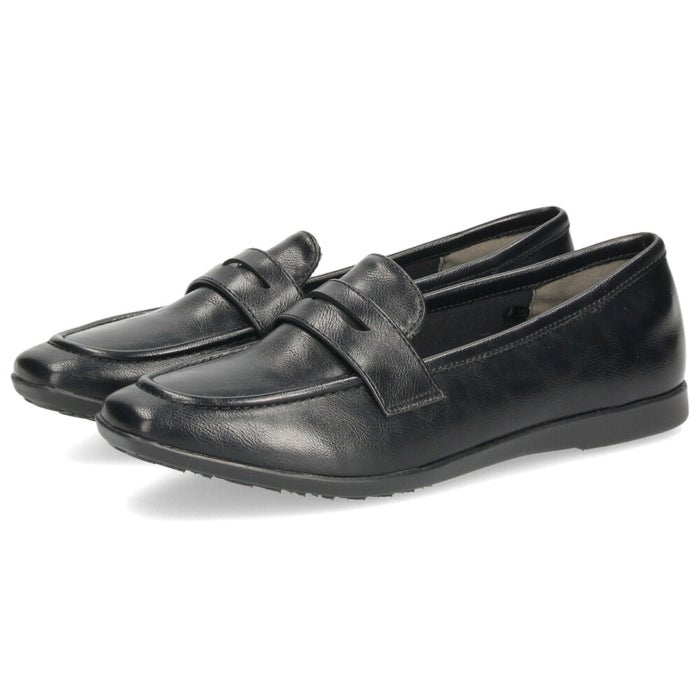 レディース パンプス ローファー フラットパンプス 靴 柔らか 軽量 屈曲性 ゆったり 3E ブラック オーク ふかふかクッション Parade パレード 51117