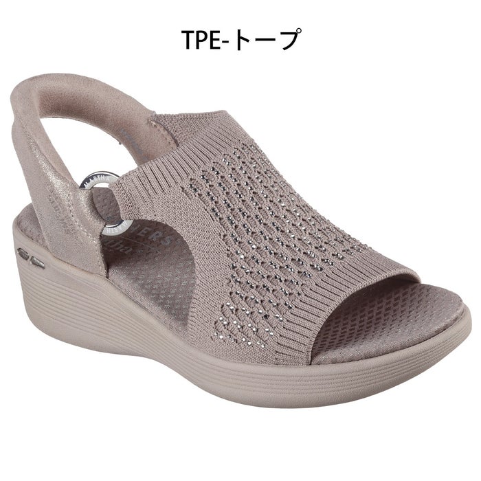 スケッチャーズ スリップインズ レディース サンダル ピアライト パーク パス 靴 ノーマル幅 ラインストーン SKECHERS Slip-ins PIER-LITE 188001 ブラック トープ