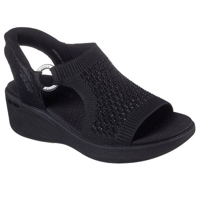 スケッチャーズ スリップインズ レディース サンダル ピアライト パーク パス 靴 ノーマル幅 ラインストーン SKECHERS Slip-ins PIER-LITE 188001 ブラック トープ