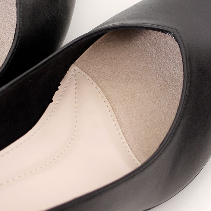 unity ユニティ パンプス ローヒール 黒パンプス 8082 B ブラック 本革 フォーマル レザー ポインテッドトゥ Vカット ワイズ 2E 冠婚葬祭 ベーシック 