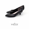 unity ユニティ パンプス ローヒール 黒パンプス 8082 B ブラック 本革 フォーマル レザー ポインテッドトゥ Vカット ワイズ 2E 冠婚葬祭 ベーシック 