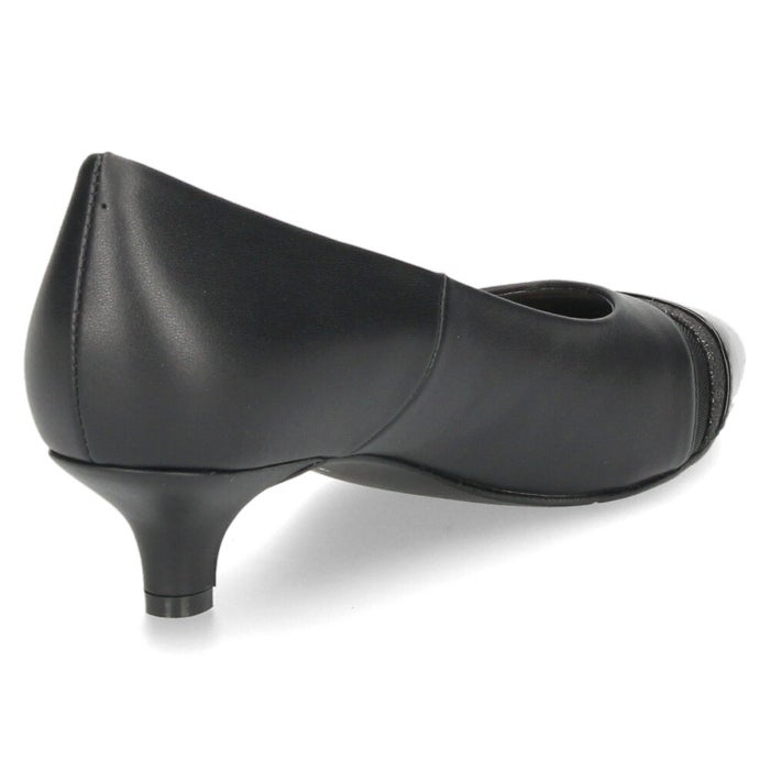 unity ユニティ パンプス ローヒール ポインテッドトゥ 8417 レディース 靴 ワイズ 2E コンビ ラメ エナメル チュール ブラック ベージュ フォーマル 軽量