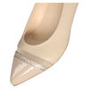 unity ユニティ パンプス ローヒール ポインテッドトゥ 8417 レディース 靴 ワイズ 2E コンビ ラメ エナメル チュール ブラック ベージュ フォーマル 軽量