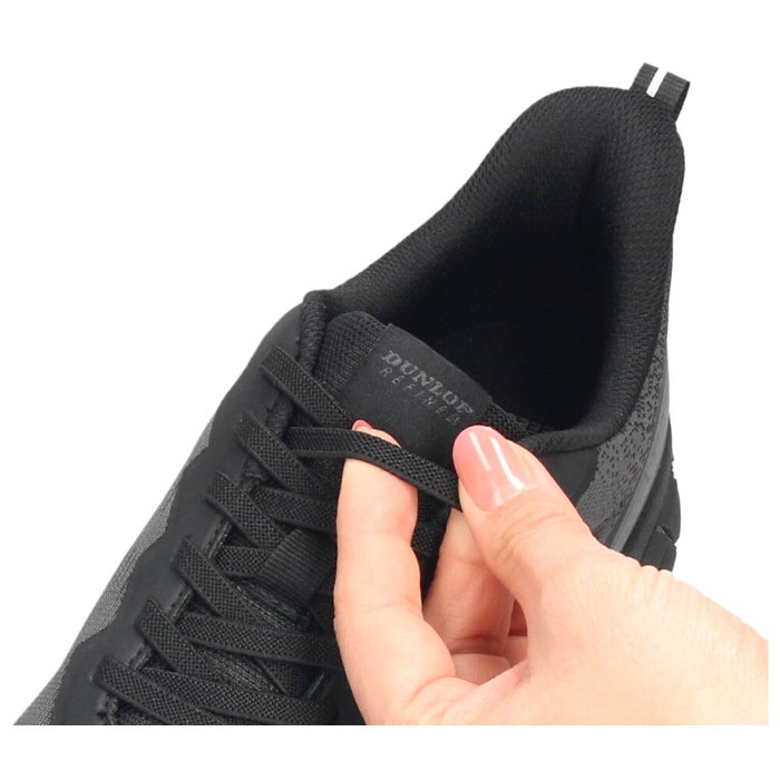 スニーカー メンズ 黒 靴 幅広 4E 履きやすい 立ったまま履ける シューズ 軽量 ハンズフリー ダンロップ リファインド M2032 ブラック レッド イエロー DUNLOP REFINED