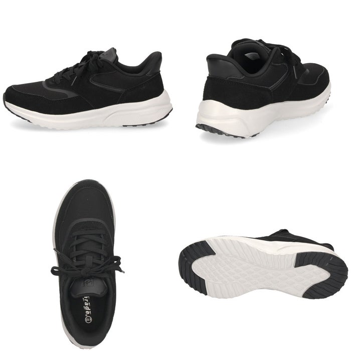 スニーカー レディース ハンズフリー 防水 手を使わずに履ける 靴 スリッポン 軽量 楽すぽっ Parade 51716 黒 ブラック ワイン