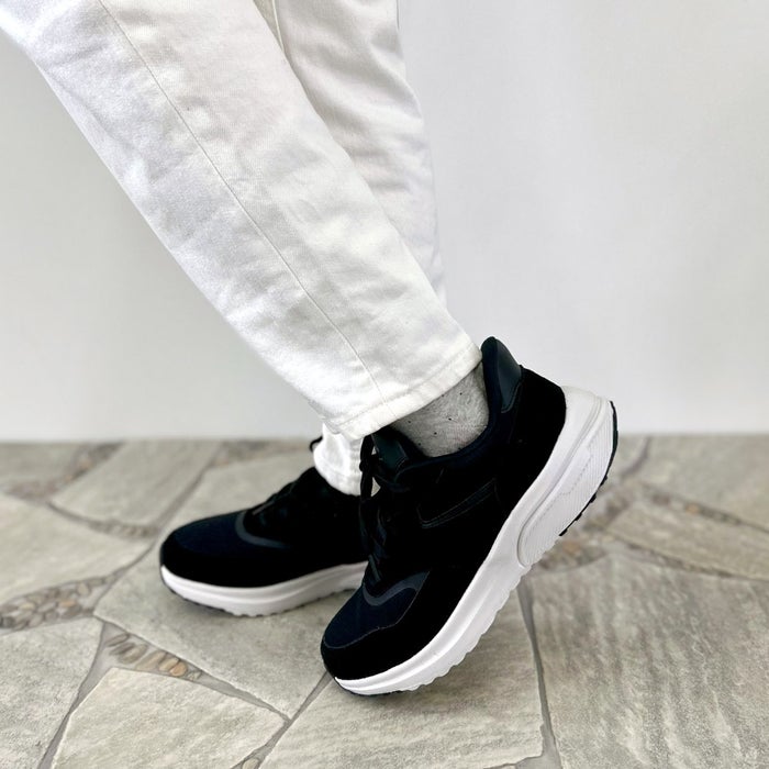 スニーカー レディース ハンズフリー 防水 手を使わずに履ける 靴 スリッポン 軽量 楽すぽっ Parade 51716 黒 ブラック ワイン