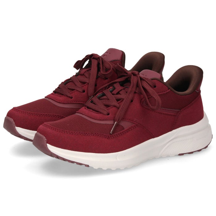 スニーカー レディース ハンズフリー 防水 手を使わずに履ける 靴 スリッポン 軽量 楽すぽっ Parade 51716 黒 ブラック ワイン