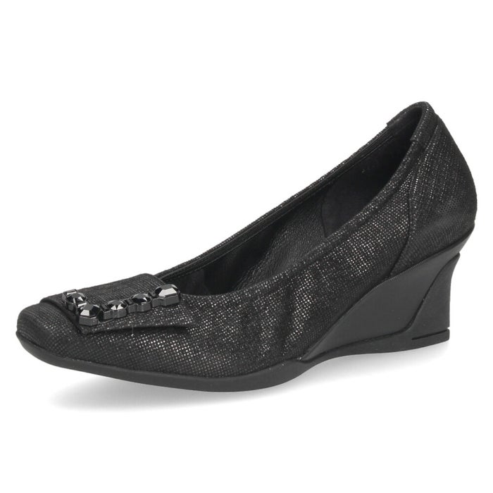パンプス レディース 黒 靴 本革 通勤 ウェッジソール スクエアトゥ コンポジションナイン ビジュー モチーフ コンフォートパンプス COMPOSITION9 3126