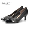 unity ユニティ パンプス ポインテッドトゥ 6ｃｍ ヒール ミドルヒール レディース 靴 黒 ラメ フォーマル 軽量 478207