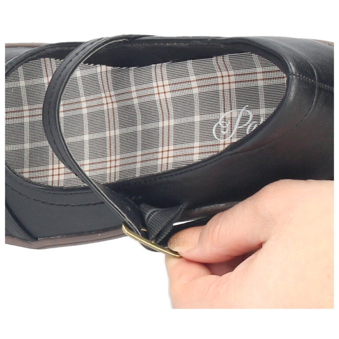 メリージェーンシューズ レディース 靴 ストラップシューズ パンプス 軽量 やわらかい ラウンドトゥ 黒 茶 ブラック キャメル 51306 Parade