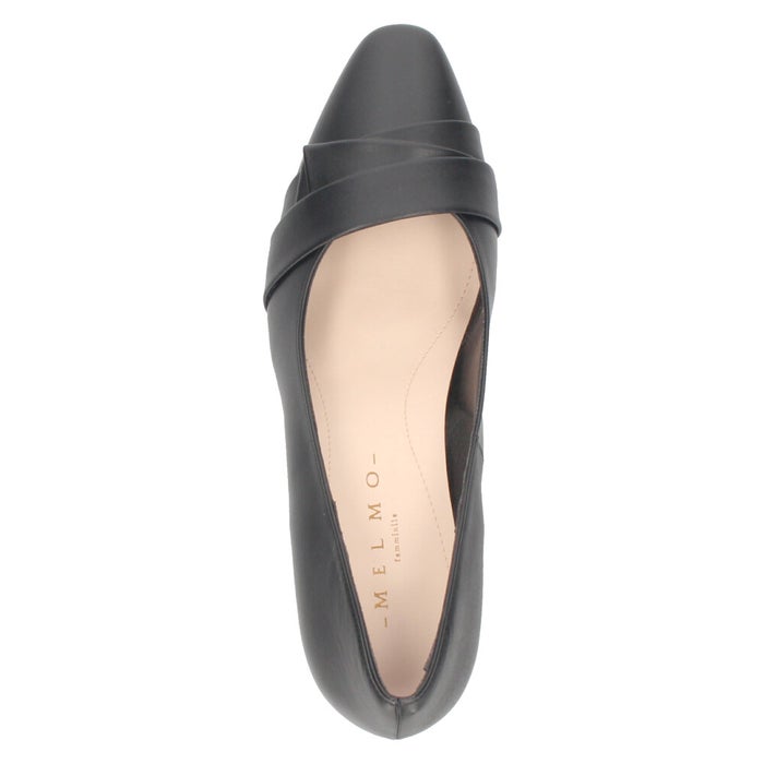 メルモ パンプス 黒 ブラック 本革 靴 スクエアトゥ ミドルヒール 日本製 MELMO 8003 オフィス きれいめ 冠婚葬祭 入学式 卒業式 6.5cm ヒール ベージュ 