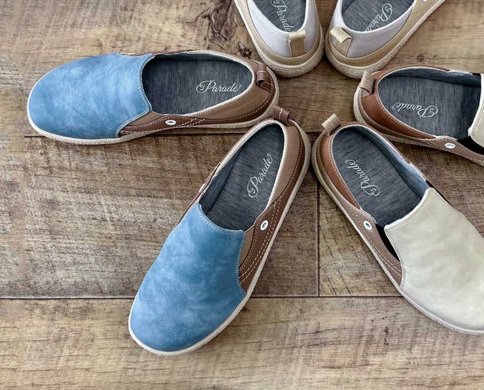 スリッポン レディース ３E 幅広 軽量 2WAY カジュアルシューズ 靴 サイドゴア 歩きやすい 疲れにくい 柔らか 51308 Parade