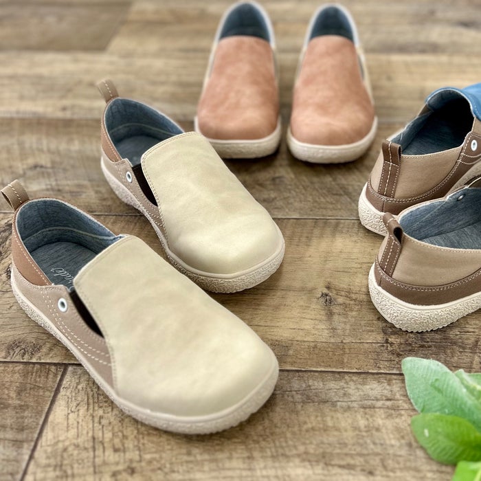 スリッポン レディース ３E 幅広 軽量 2WAY カジュアルシューズ 靴 サイドゴア 歩きやすい 疲れにくい 柔らか 51308 Parade