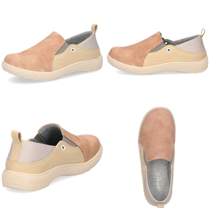 スリッポン レディース ３E 幅広 軽量 2WAY カジュアルシューズ 靴 サイドゴア 歩きやすい 疲れにくい 柔らか 51308 Parade