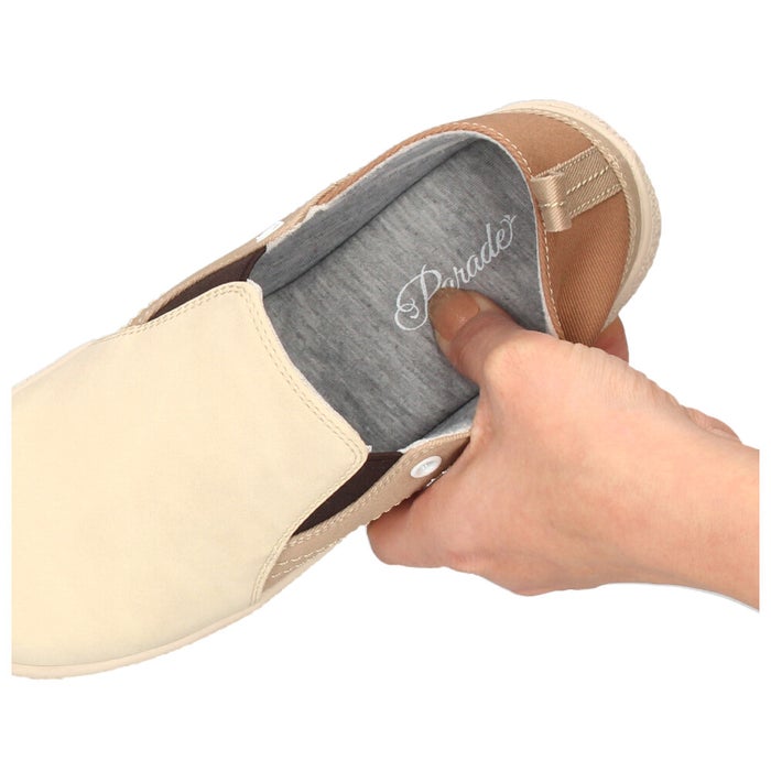 スリッポン レディース ３E 幅広 軽量 2WAY カジュアルシューズ 靴 サイドゴア 歩きやすい 疲れにくい 柔らか 51308 Parade