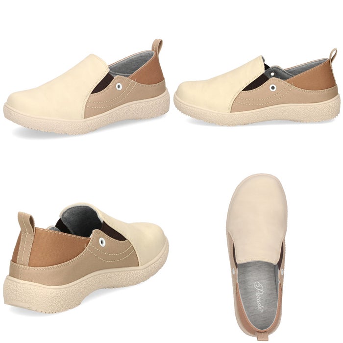 スリッポン レディース ３E 幅広 軽量 2WAY カジュアルシューズ 靴 サイドゴア 歩きやすい 疲れにくい 柔らか 51308 Parade