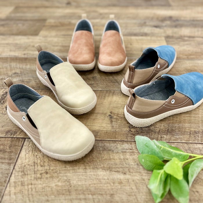 スリッポン レディース ３E 幅広 軽量 2WAY カジュアルシューズ 靴 サイドゴア 歩きやすい 疲れにくい 柔らか 51308 Parade