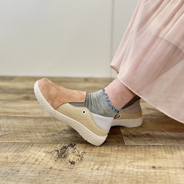 スリッポン レディース ３E 幅広 軽量 2WAY カジュアルシューズ 靴 サイドゴア 歩きやすい 疲れにくい 柔らか 51308 Parade