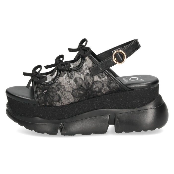 byあしながおじさん 厚底グリッターリボンサンダル レディース 靴 厚底 サンダル キラキラ リボン 可愛い 歩きやすい 8990007