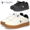 レディース スニーカー ローカット 厚底 靴 ブラック ホワイト クオーターホース ユーエスポロアッスン U.S. POLO ASSN. PL00811