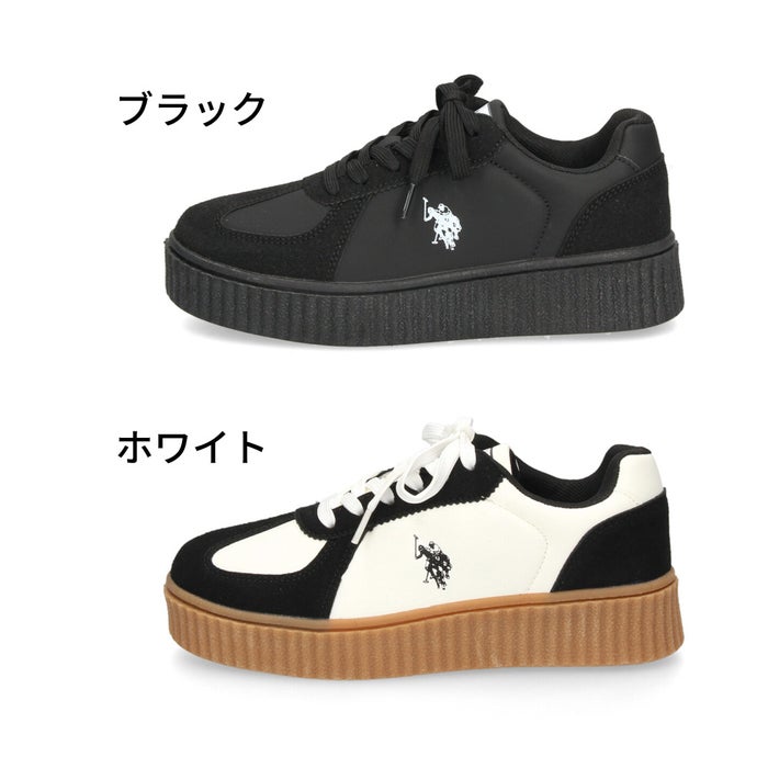 レディース スニーカー ローカット 厚底 靴 ブラック ホワイト クリオージョ ユーエスポロアッスン U.S. POLO ASSN. PL00813