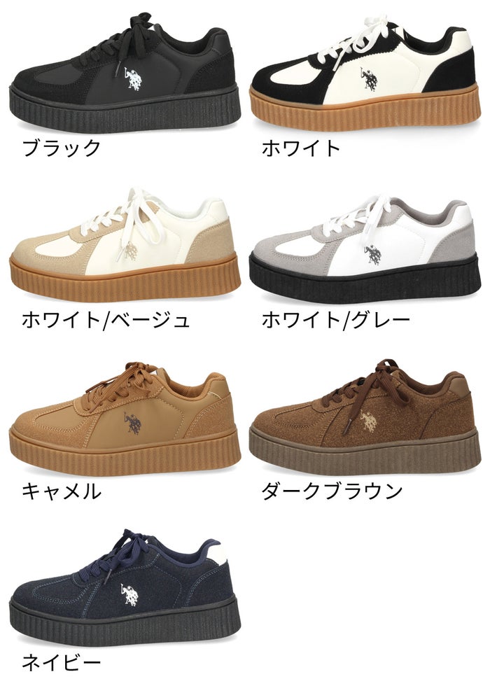 レディース スニーカー ローカット 厚底 靴 クリオージョ ユーエスポロアッスン U.S. POLO ASSN. PL00813