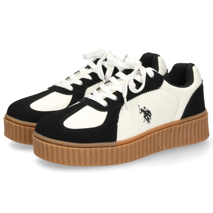 レディース スニーカー ローカット 厚底 靴 ブラック ホワイト クリオージョ ユーエスポロアッスン U.S. POLO ASSN. PL00813